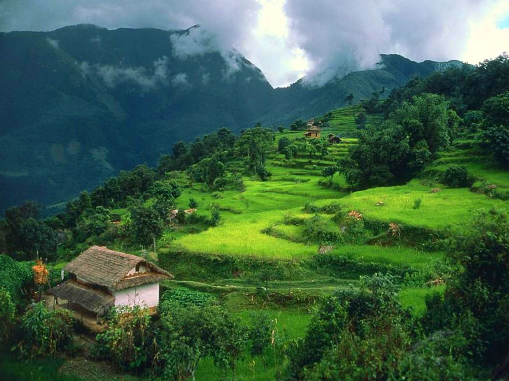 Village In Nepal Hd - HD Wallpaper 