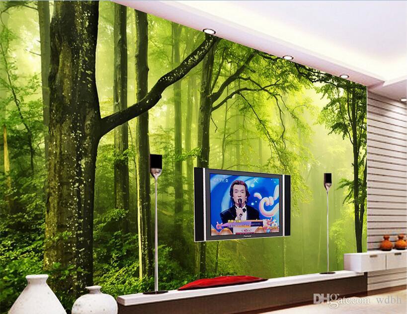 Beautiful Green Forest Background - HD Wallpaper 