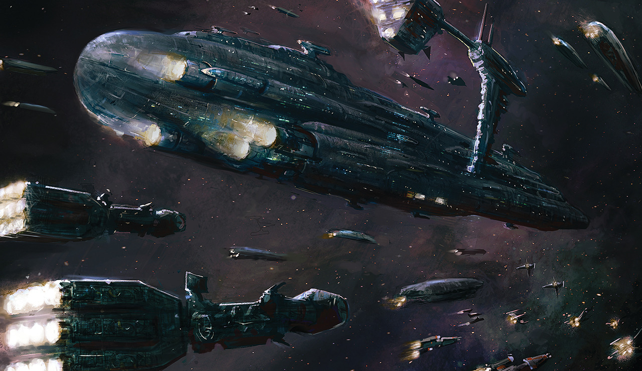 Top Hd, Futuristic Military Invasion At Night - Star Wars Armada Art - HD Wallpaper 