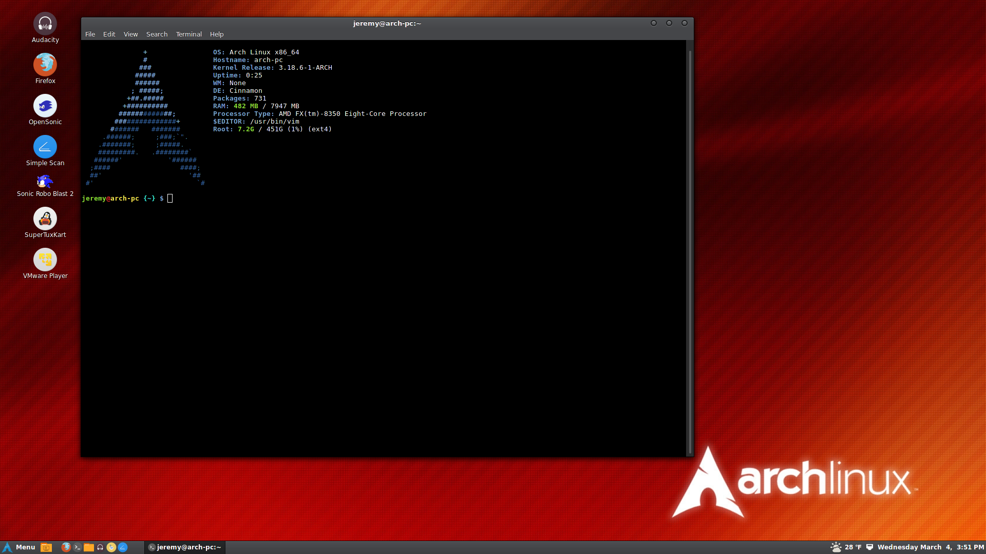 Arch Linux Red Theme - HD Wallpaper 