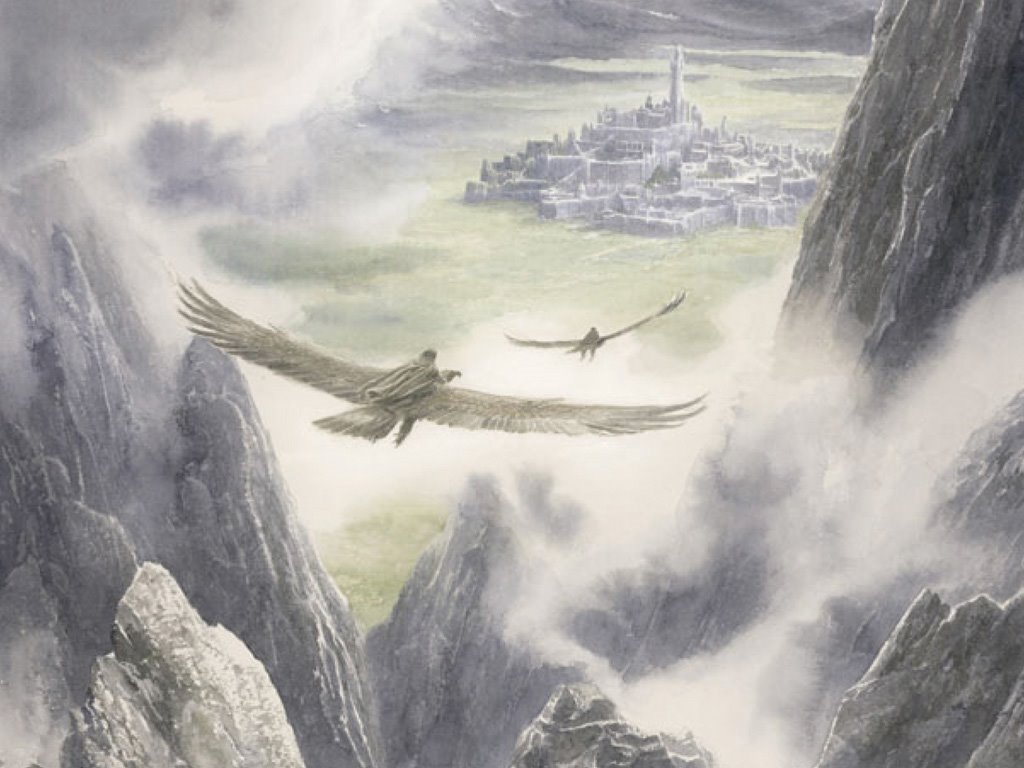 Fantasy Wallpaper - Tolkien - Eagles - Hurin And Huor Gondolin - HD Wallpaper 