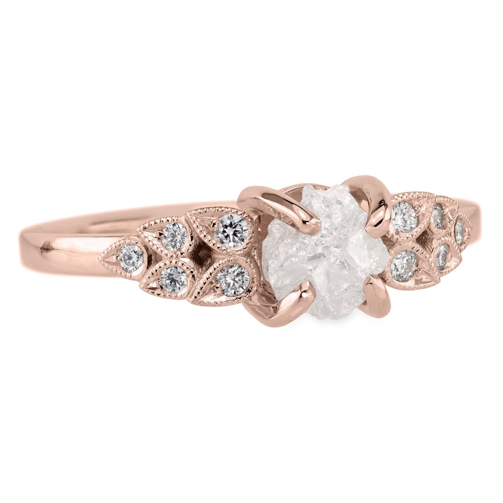 Raw Diamond Rose Vintage Ring - HD Wallpaper 