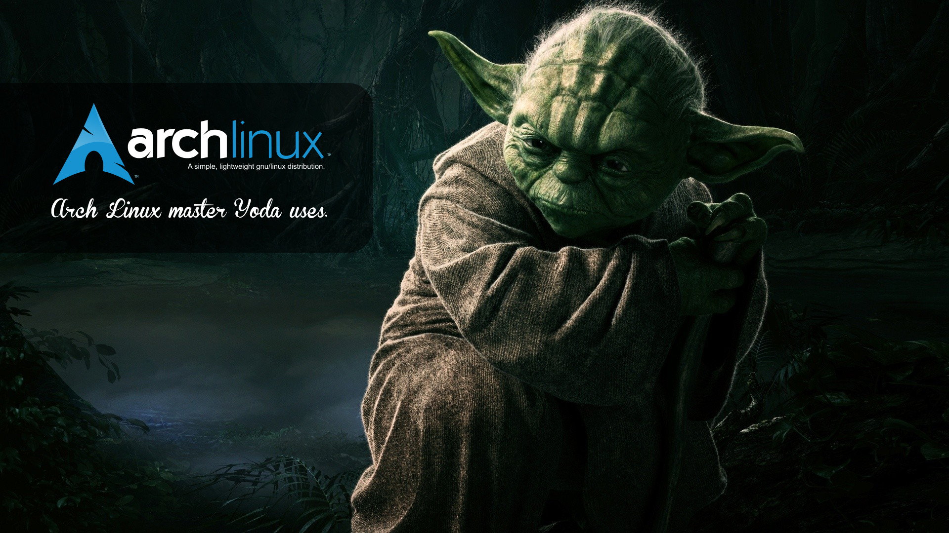 Master Yoda Arch Linux Uses By Sistematico 
 Data Src - Arch Linux Wallpaper Hd - HD Wallpaper 