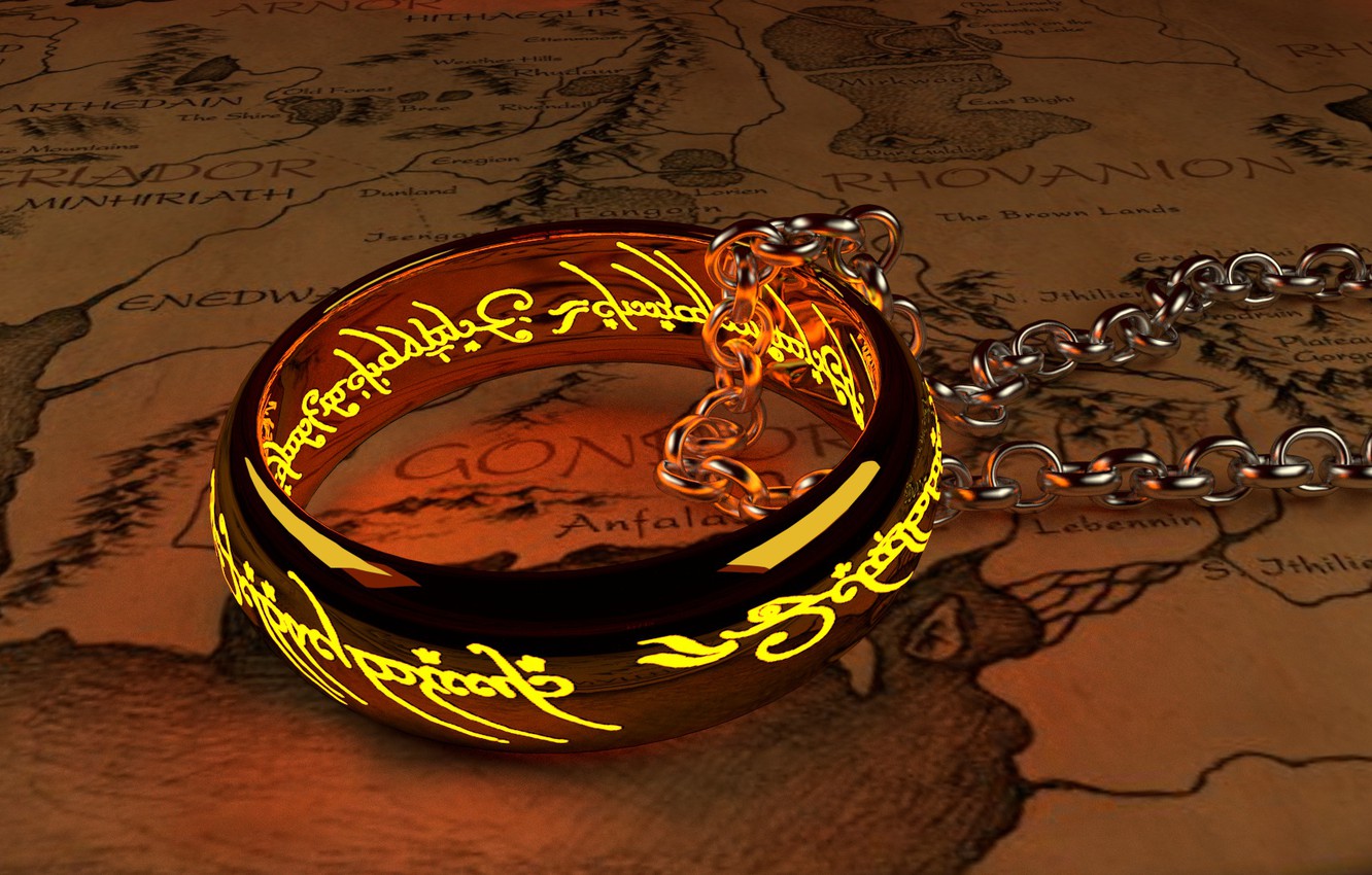 Photo Wallpaper Map, The Lord Of The Rings, Ring, The - Lord Of The Rings Ring Chain - HD Wallpaper 