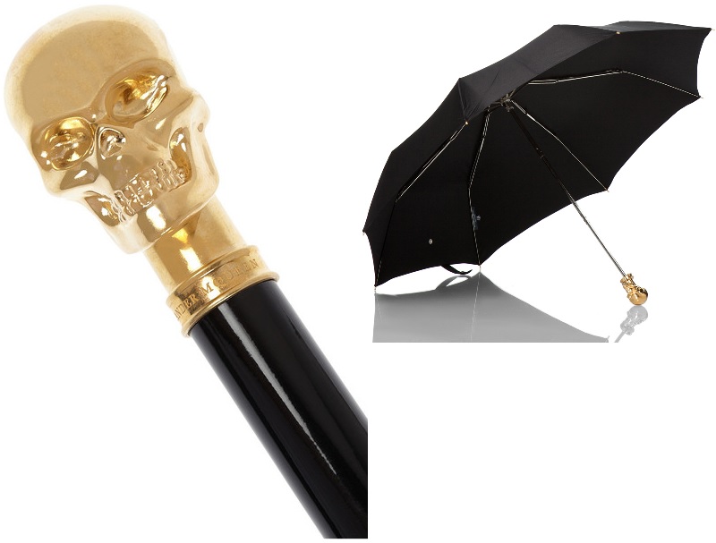 Alexander Mcqueen Gold Skull Umbrella - HD Wallpaper 