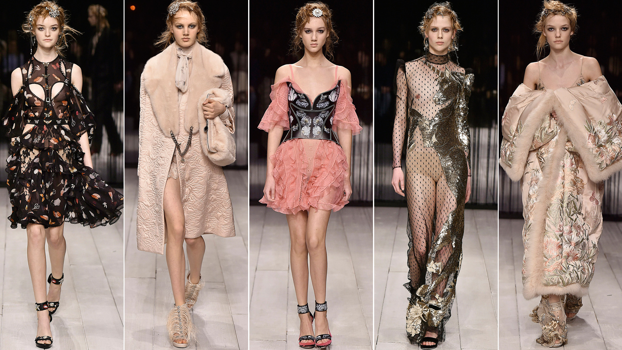 Alexander Mcqueen Aw16 Show - Fashion Alexander Mcqueen Catwalk - HD Wallpaper 