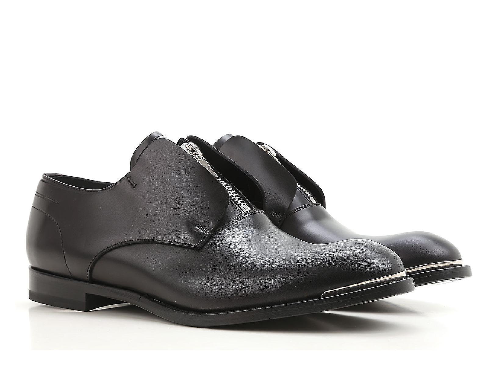 Alexander Mcqueen Men S Zip Loafers In Black Calf Leather - Shoe ...