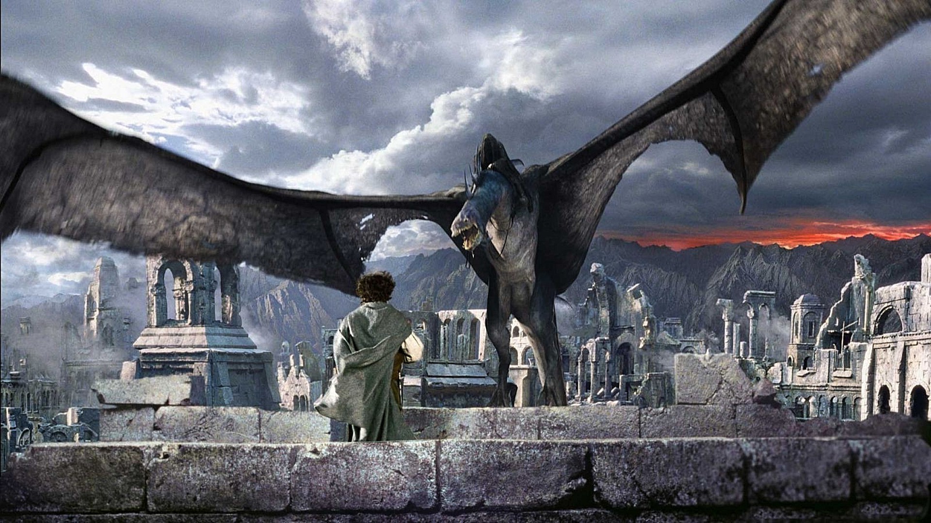 Fantasy Sculpture Travel Art Architecture Statue Sky - Two Towers Witch King - HD Wallpaper 