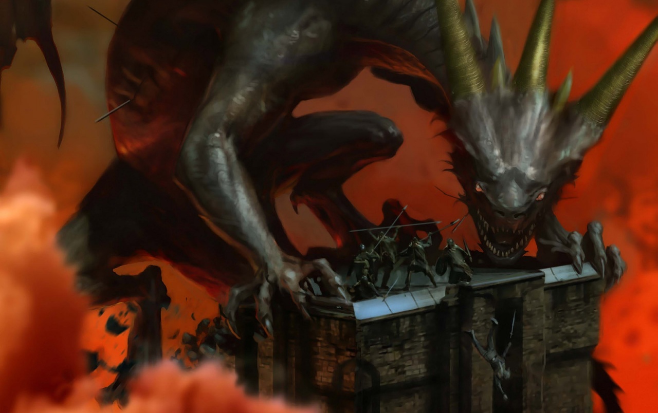 Battle For Middle-earth Wallpapers - Dragon Battle - HD Wallpaper 
