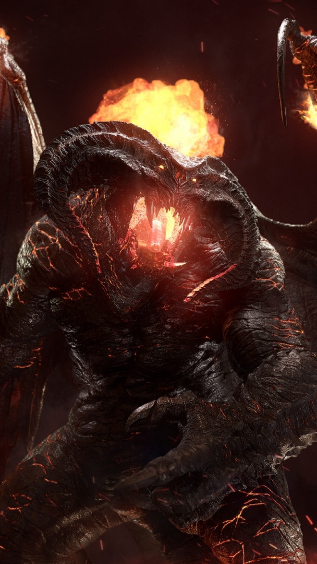 Balrog, Lord Of The Rings, Demon, Evil, Wings, Flames - HD Wallpaper 