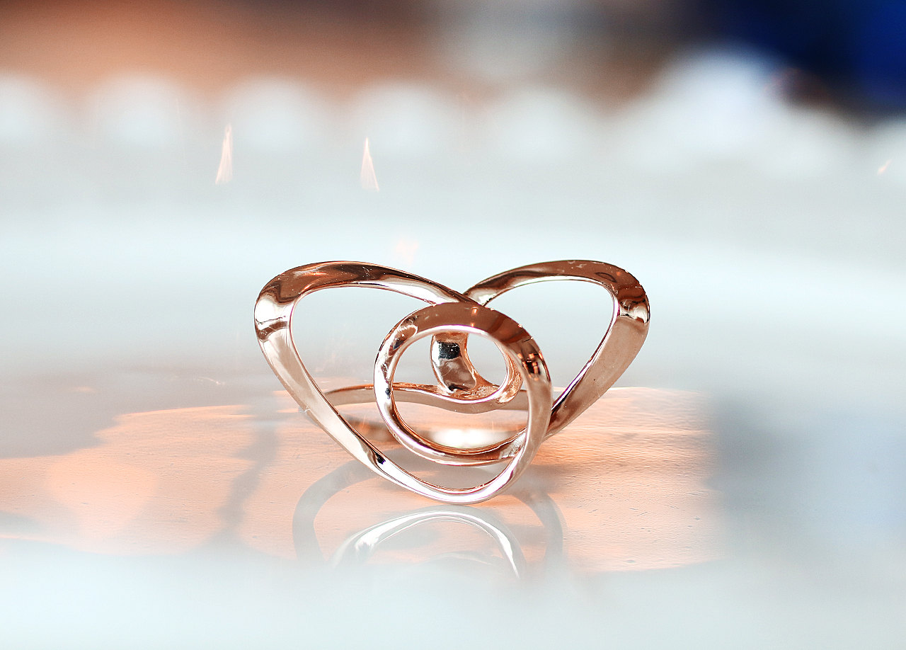 Art, Heart And Heart Ring - Rose Gold Rings Background - HD Wallpaper 