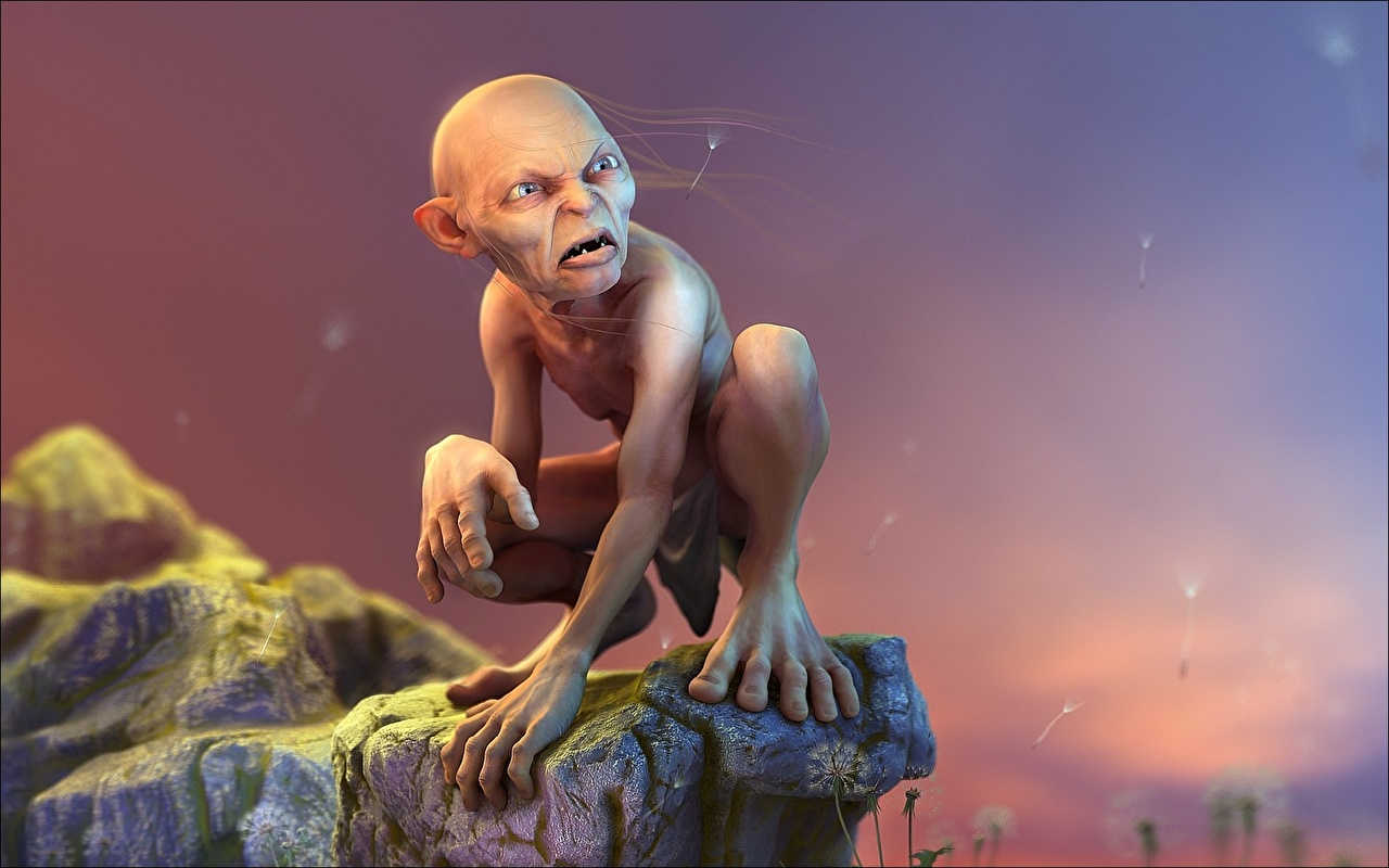 Gollum On The Rocks - HD Wallpaper 