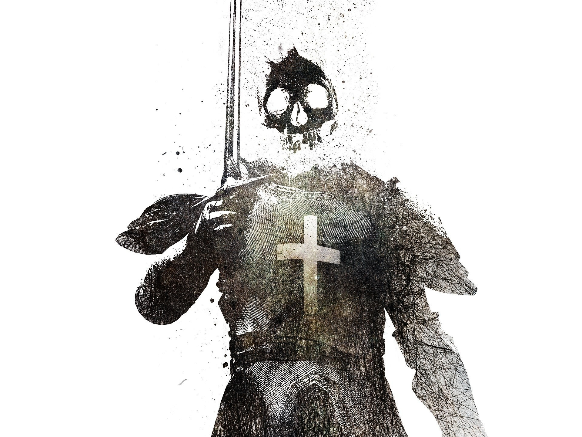 Skull, Dark Templar, In Memoriam, Alex Cherry, Paint - Death Knight - HD Wallpaper 