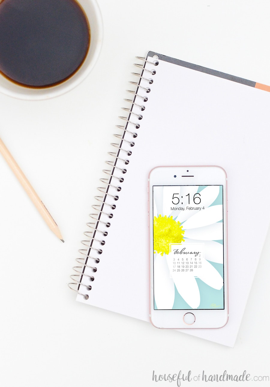 White Iphone With A Large Daisy Digital Background - Smartphone - HD Wallpaper 