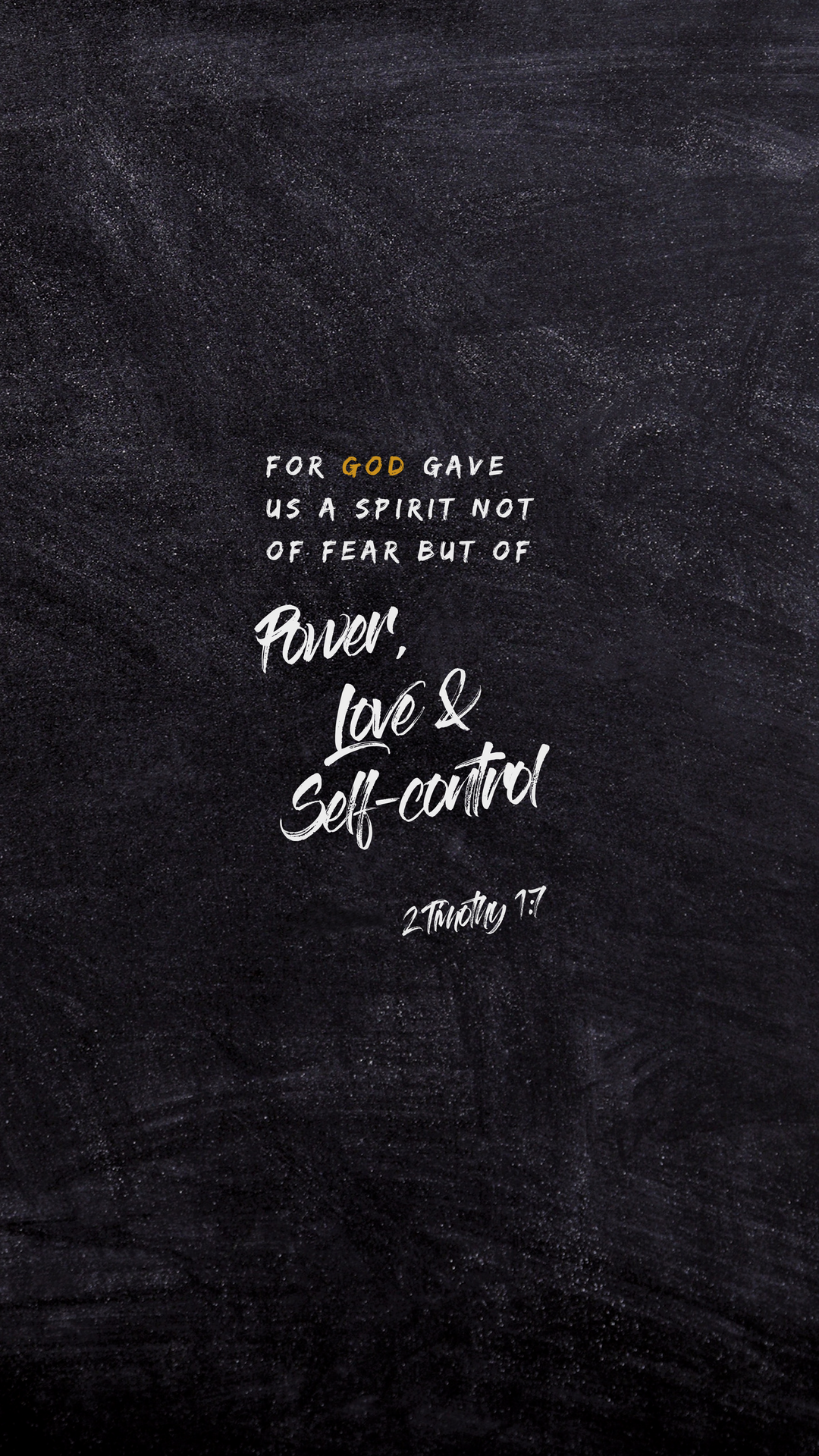 2 Timothy 1 7 Black - HD Wallpaper 