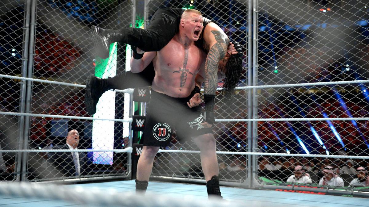 Brock Lesnar Vs Roman Reigns In A Steel Cage Match - HD Wallpaper 