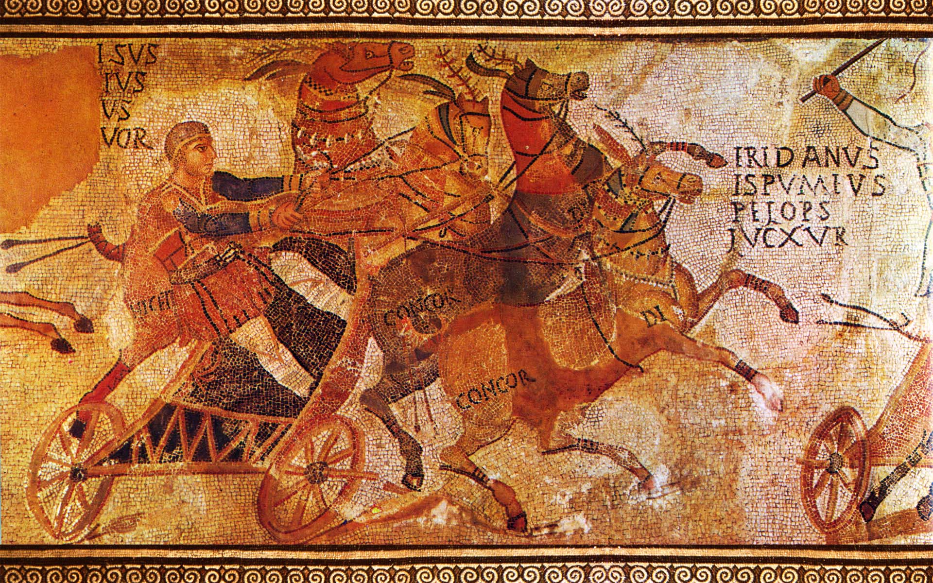 Roman Chariot Mosaic - HD Wallpaper 