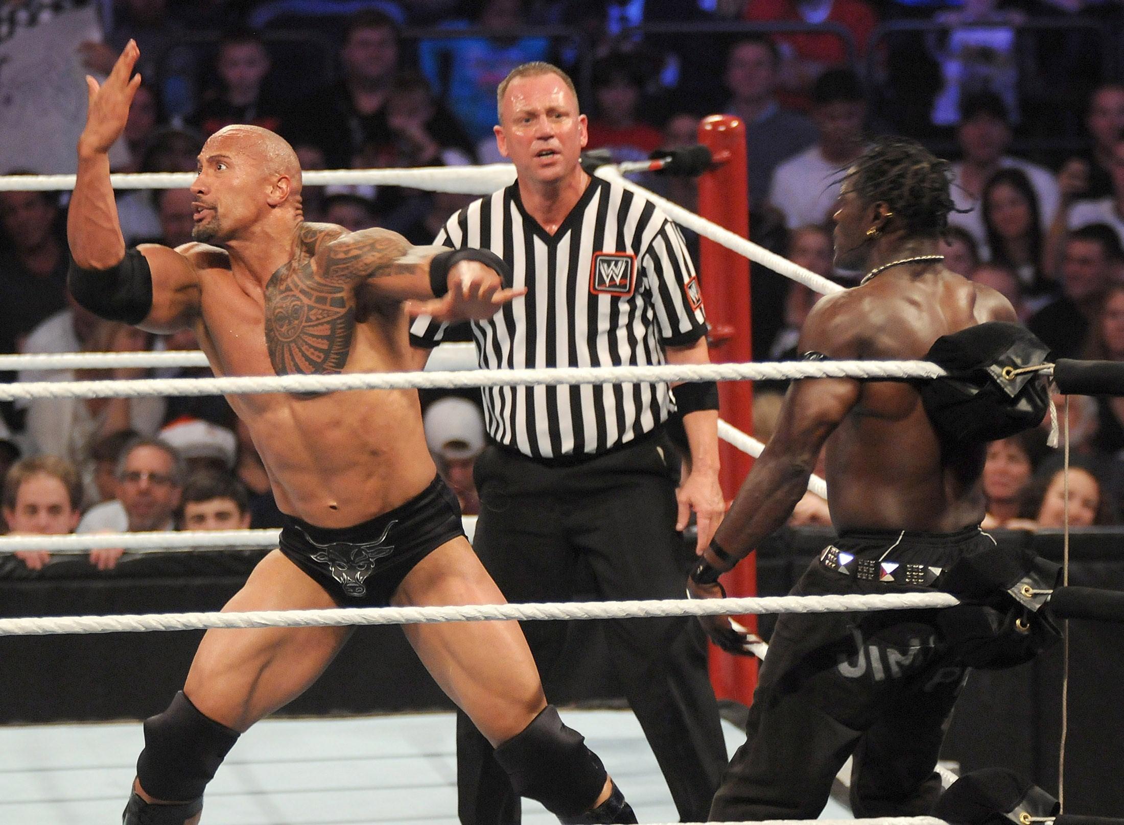 Wwe Rock Fights Wallpaper,rock Hd Wallpaper,2200x1616 - Rock Spit Punch Gif - HD Wallpaper 