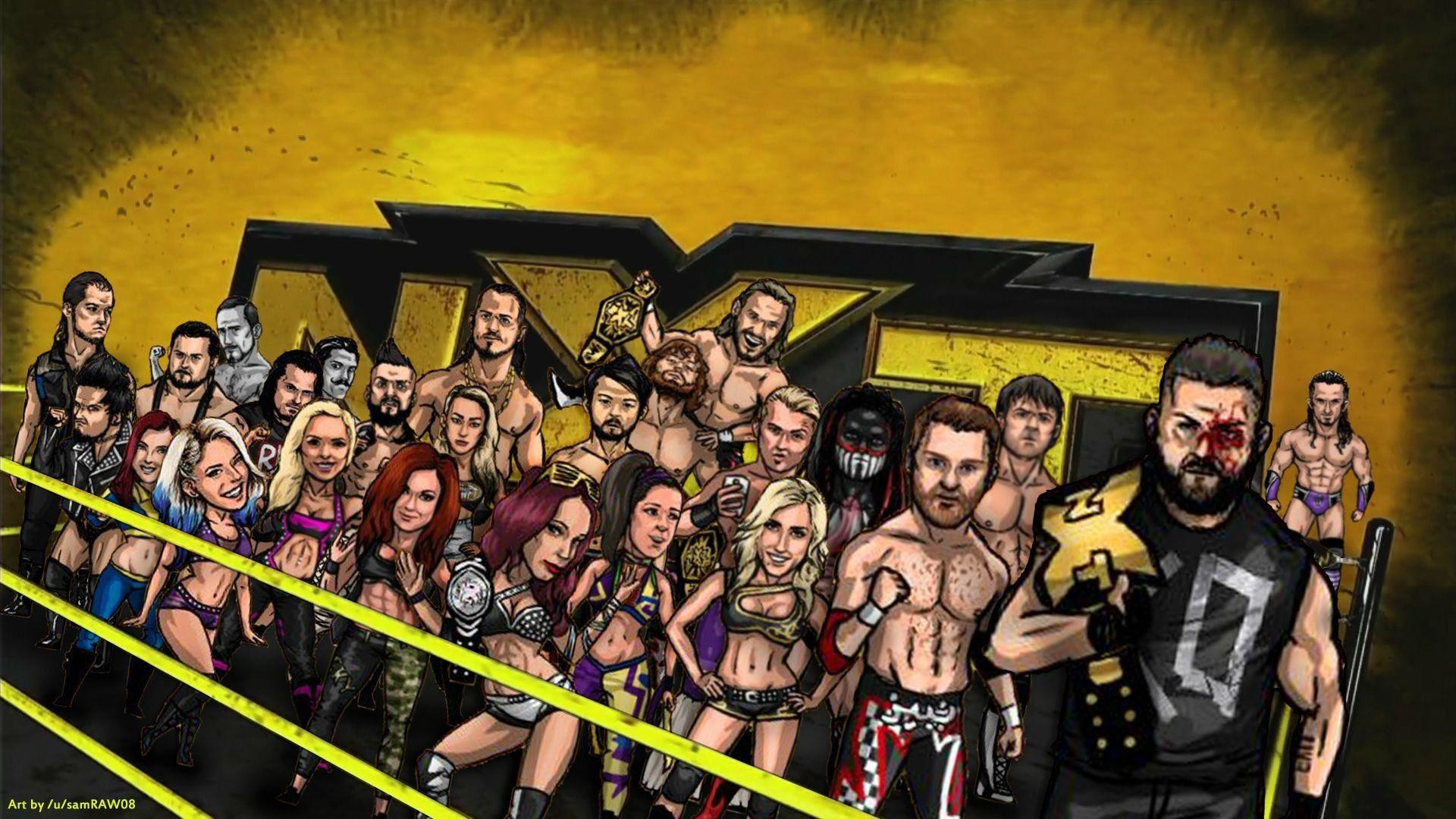 Wwe Nxt Wallpaper - Wwe Nxt In Cartoon - HD Wallpaper 