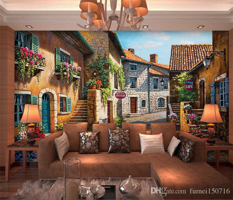 European Small Town Painting - HD Wallpaper 