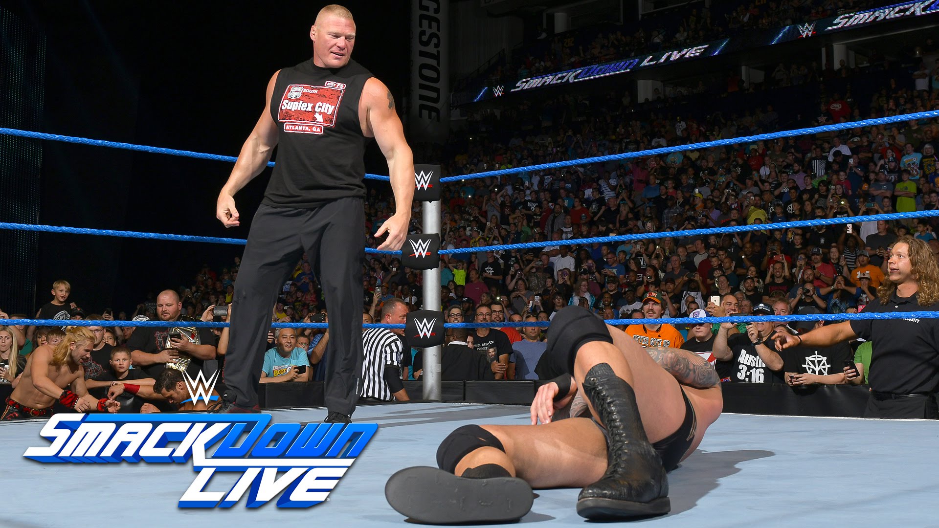 Brock Lesnar Attacks Randy Orton - HD Wallpaper 