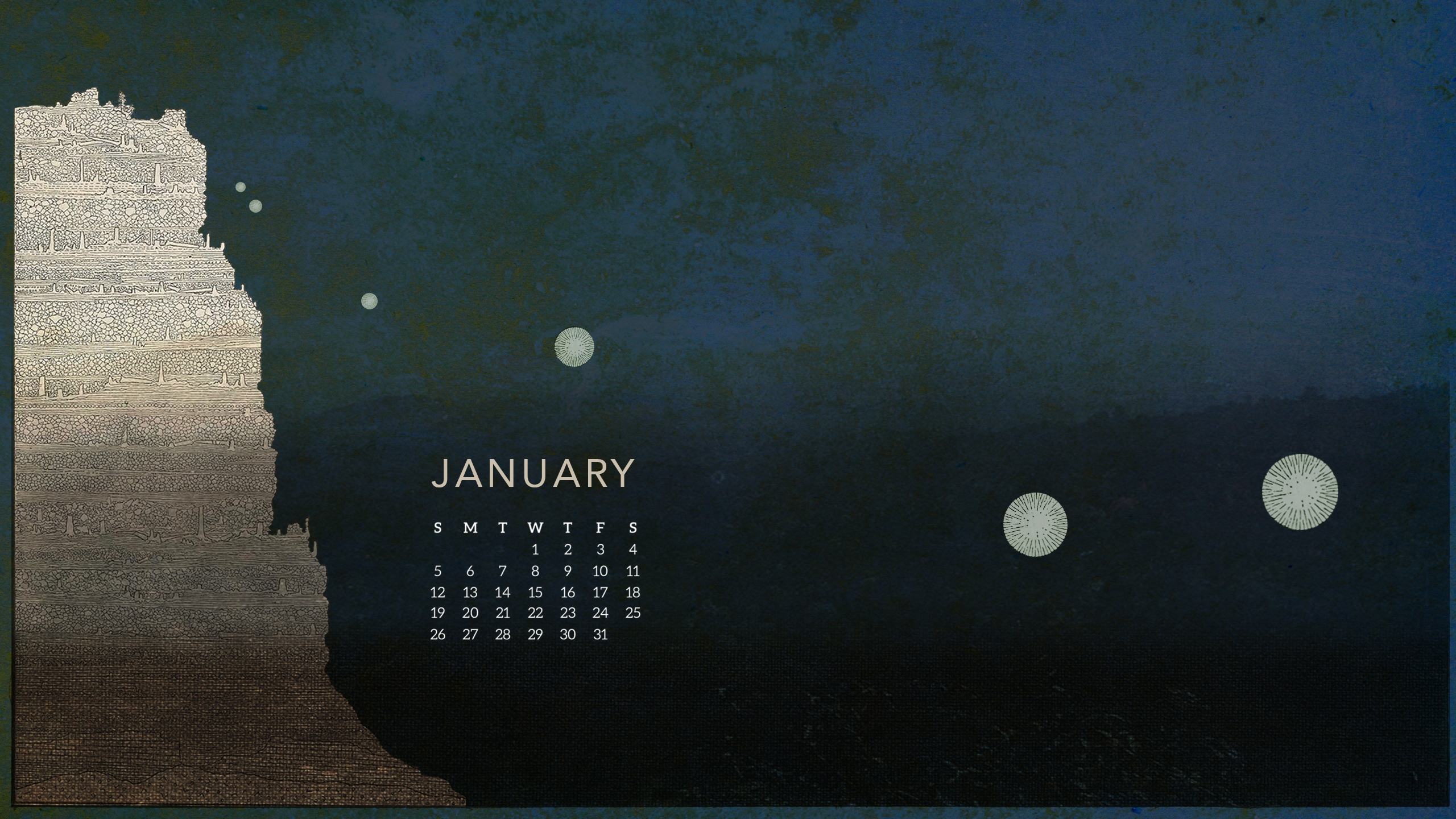 Desktop Wallpaper With Calendar January 2020 - HD Wallpaper 