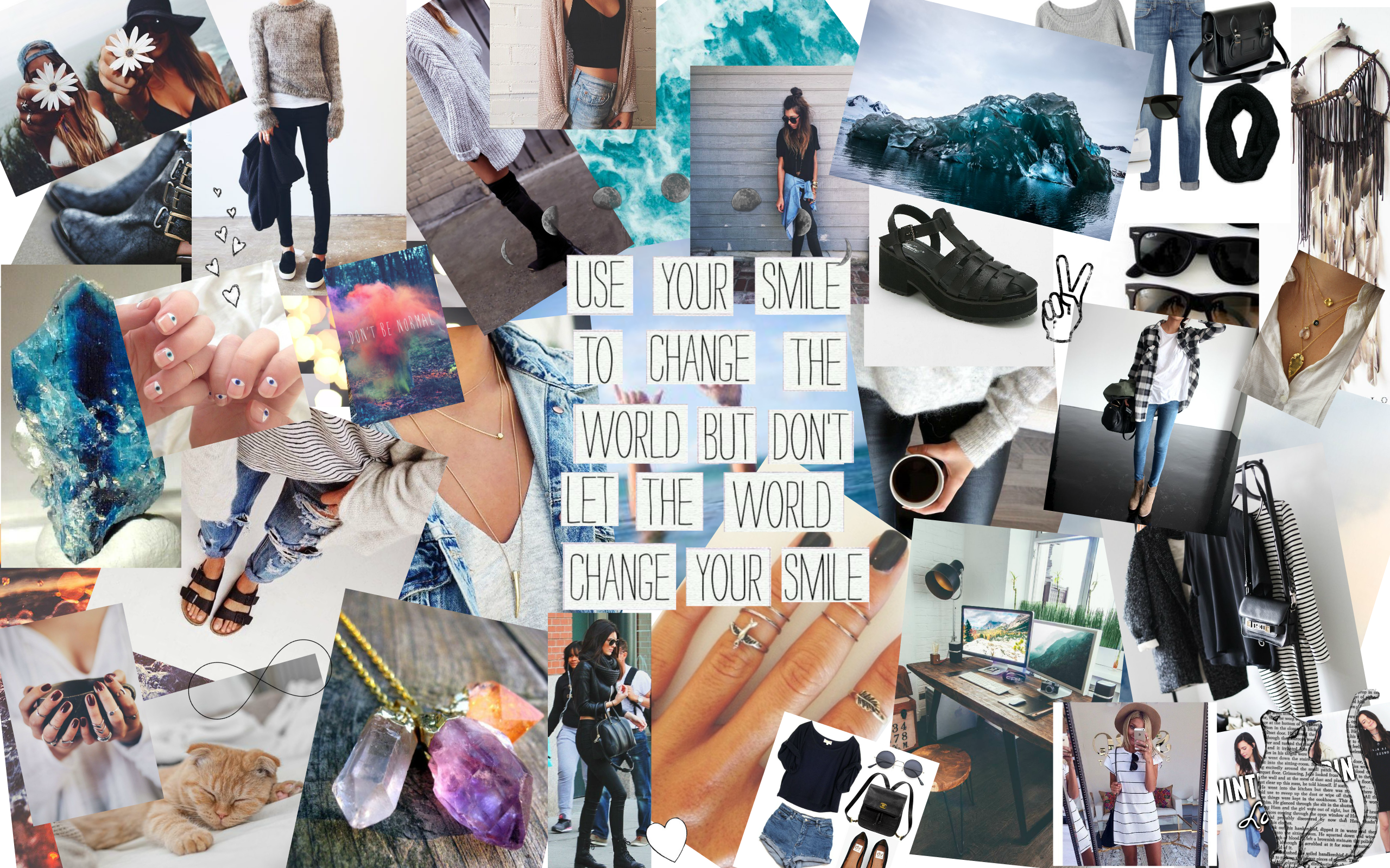 Aesthetic Tumblr Collage Wallpaper Laptop - HD Wallpaper 