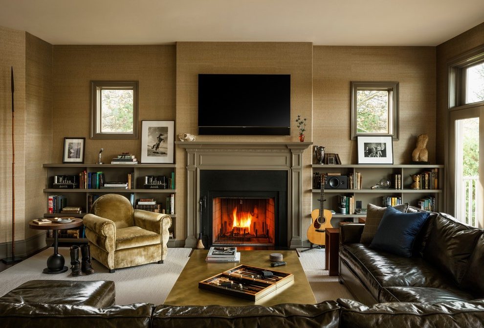 Philadelphia Houndstooth Chairs Living Room Transitional - Hearth - HD Wallpaper 