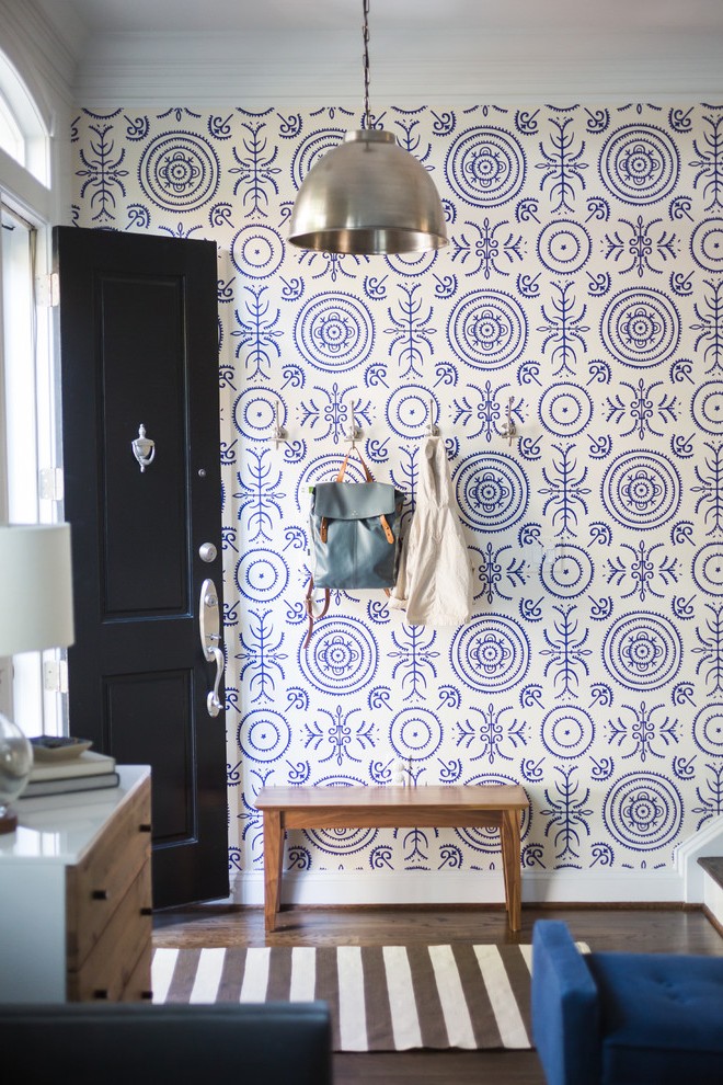 Dc Metro Ticking Stripe Wallpaper With Contemporary - HD Wallpaper 