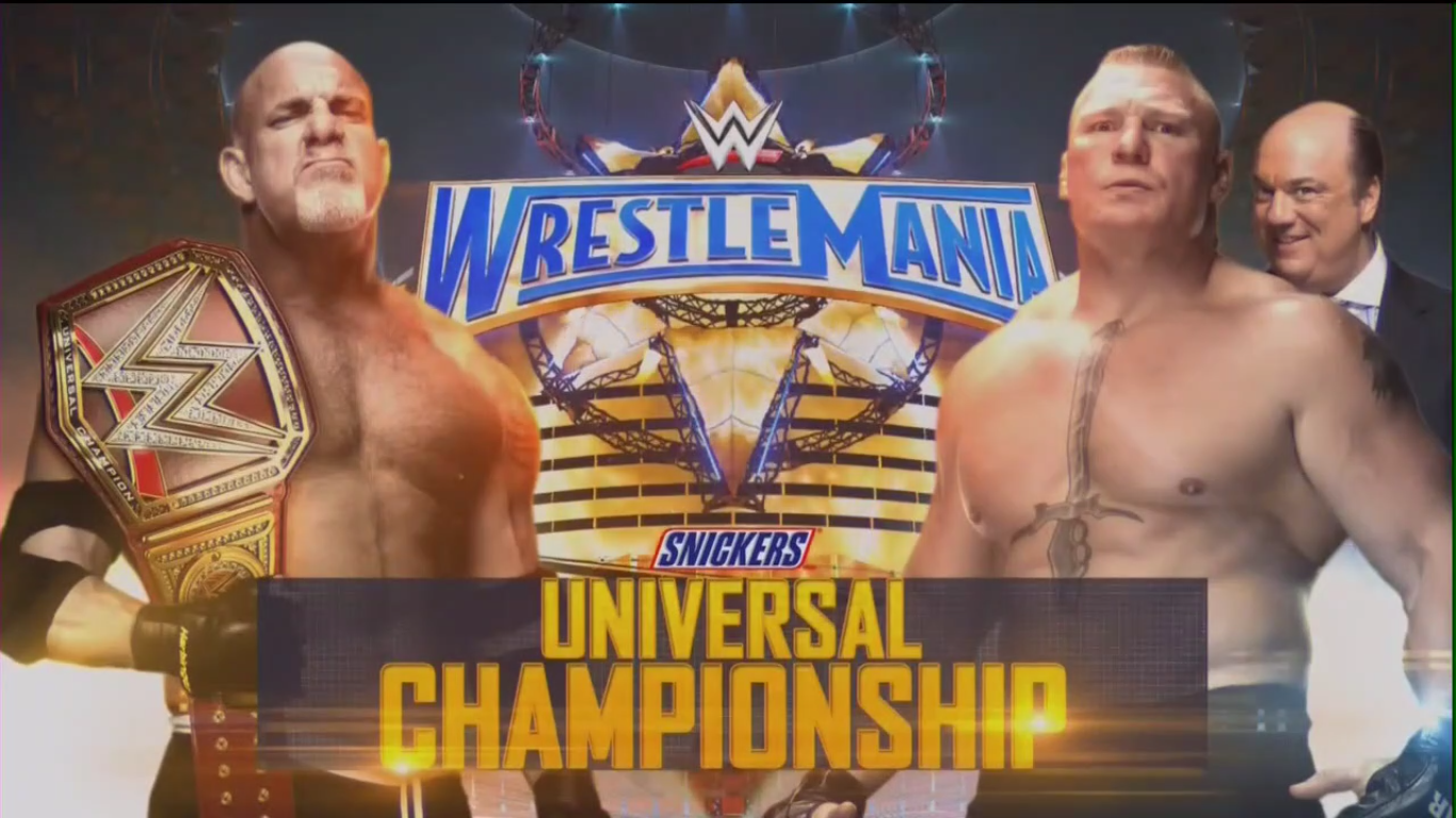 Brock Lesnar For The Wwe Universal Championship - Brock Vs Goldberg Wrestlemania 33 - HD Wallpaper 