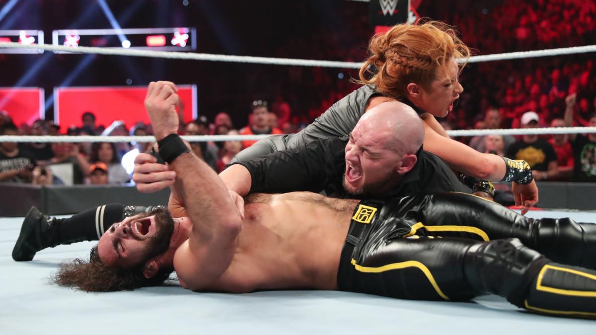 Extreme Rules 2019 ~ Baron Corbin/lacey Evans Vs Becky/seth - Wwe Extreme Rules - HD Wallpaper 