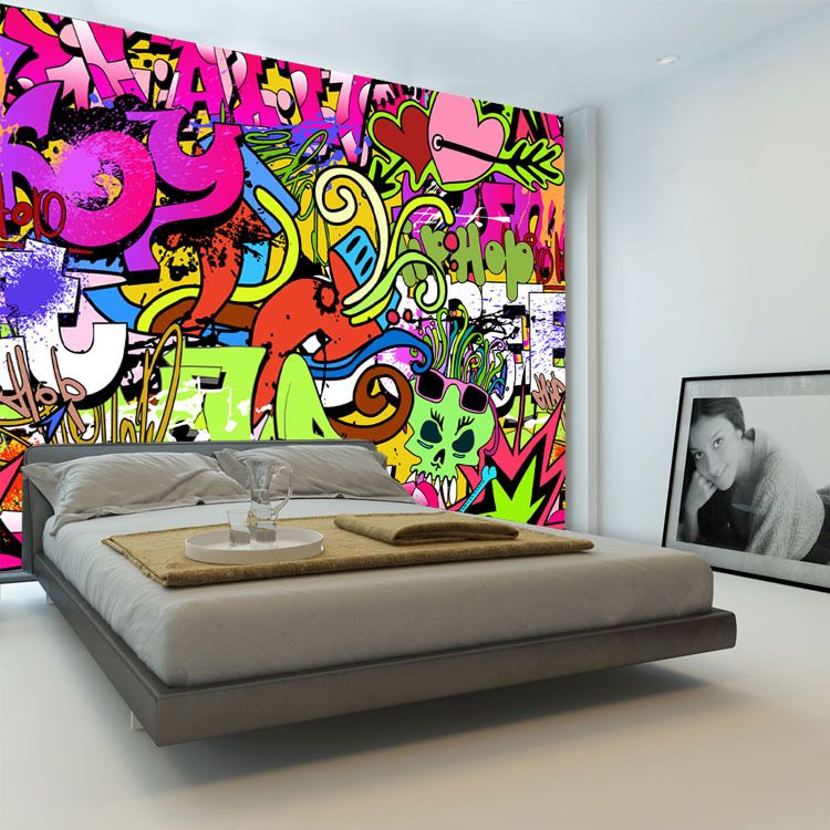 Graffiti Art In Bedroom - HD Wallpaper 