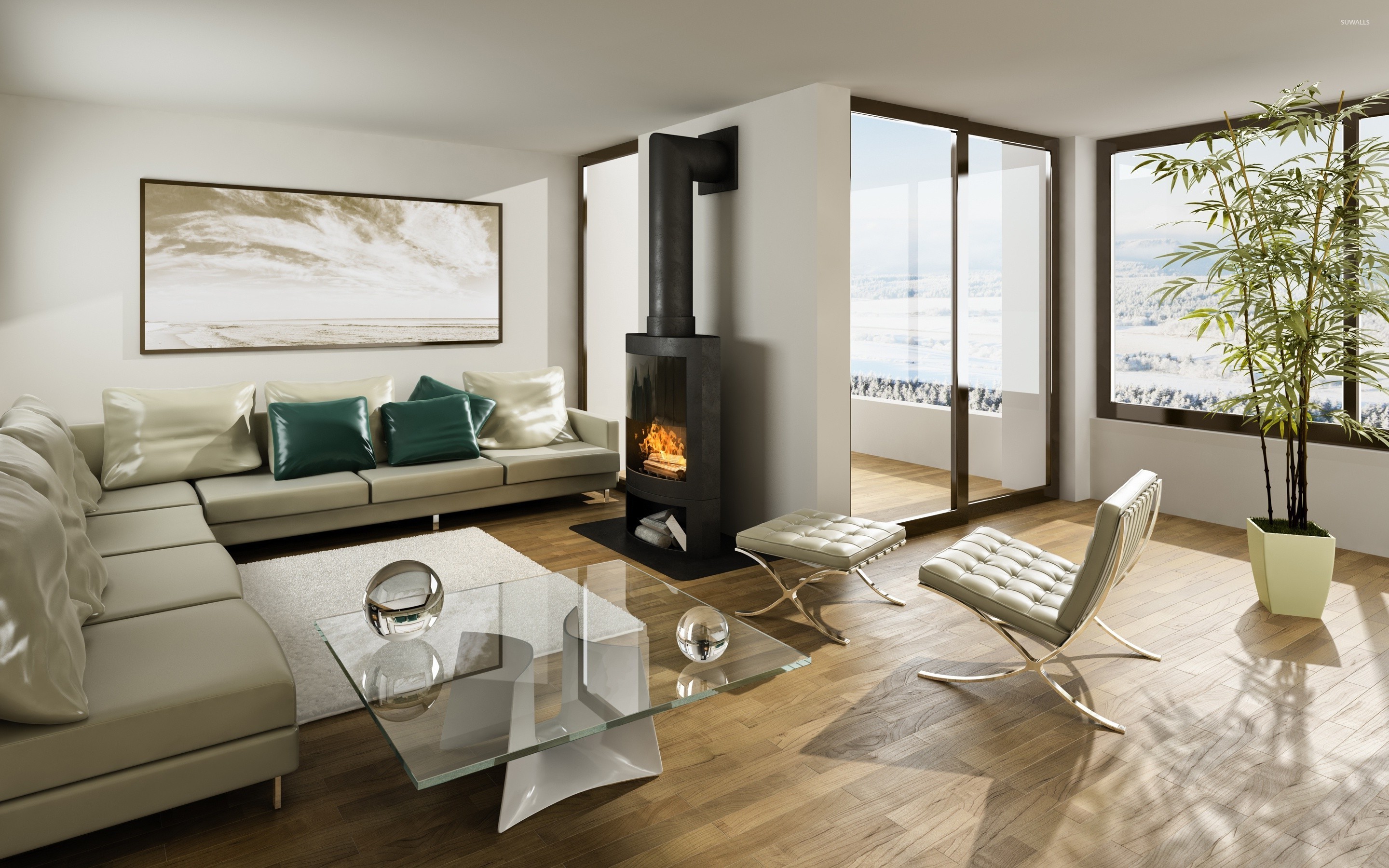 Open Space Livingroom Dinning Room And Kitchen - HD Wallpaper 