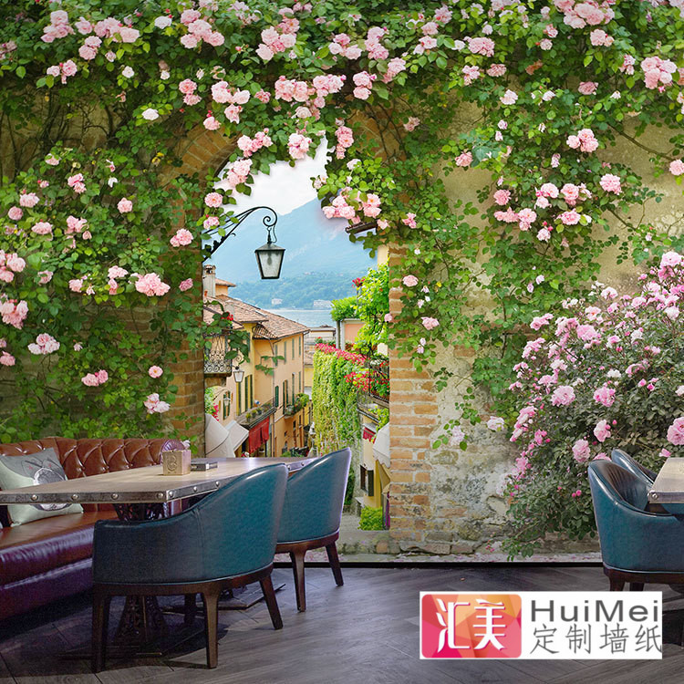 3d Three-dimensional Extension Of Space Wallpaper Restaurant - HD Wallpaper 