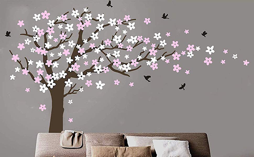 White Pink - Stickers Muraux Arbre - HD Wallpaper 