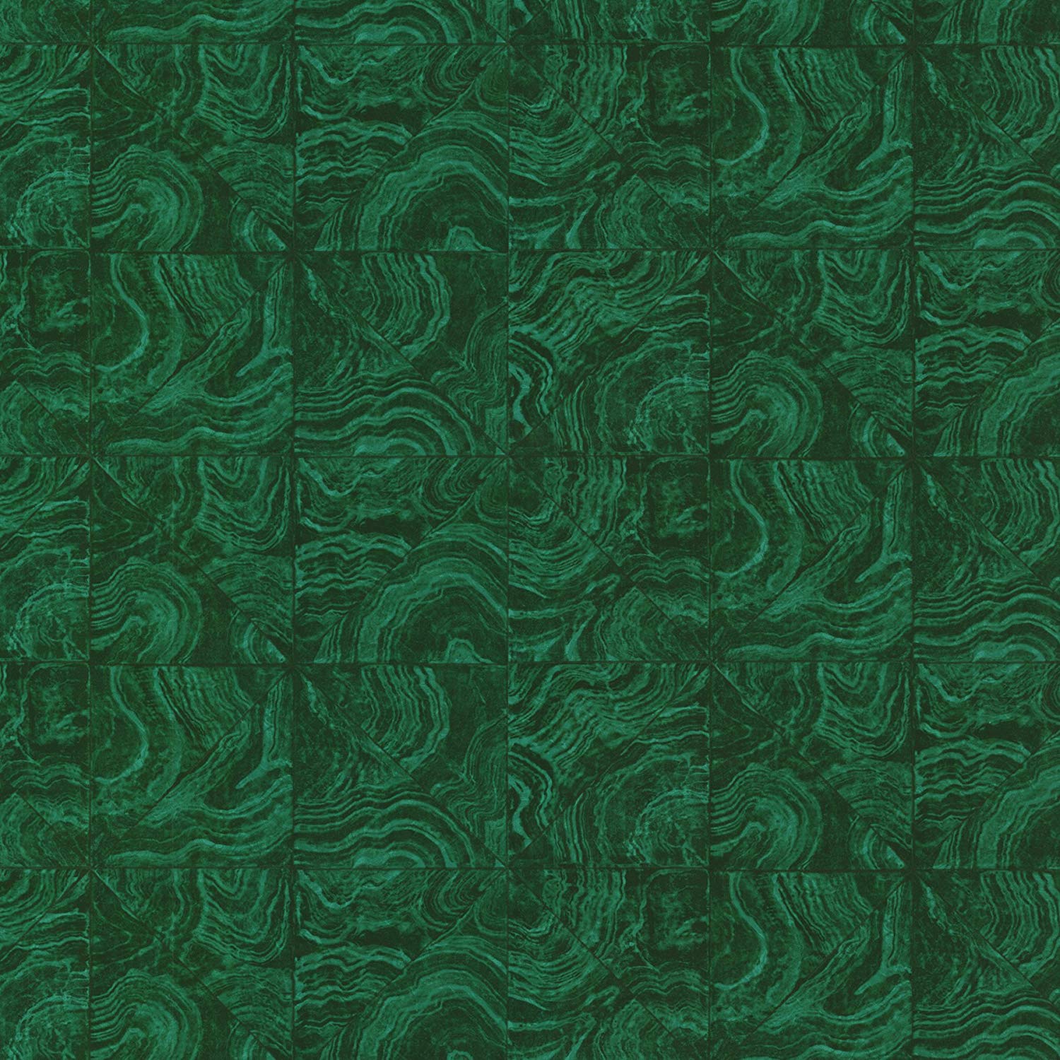 Warner Hzn43102 Malachite Stone Tile Wallpaper, Green Wallpaper