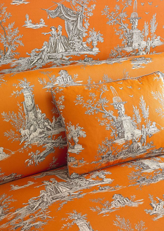 Orange Toile Fabric 662x930 Wallpaper teahub.io