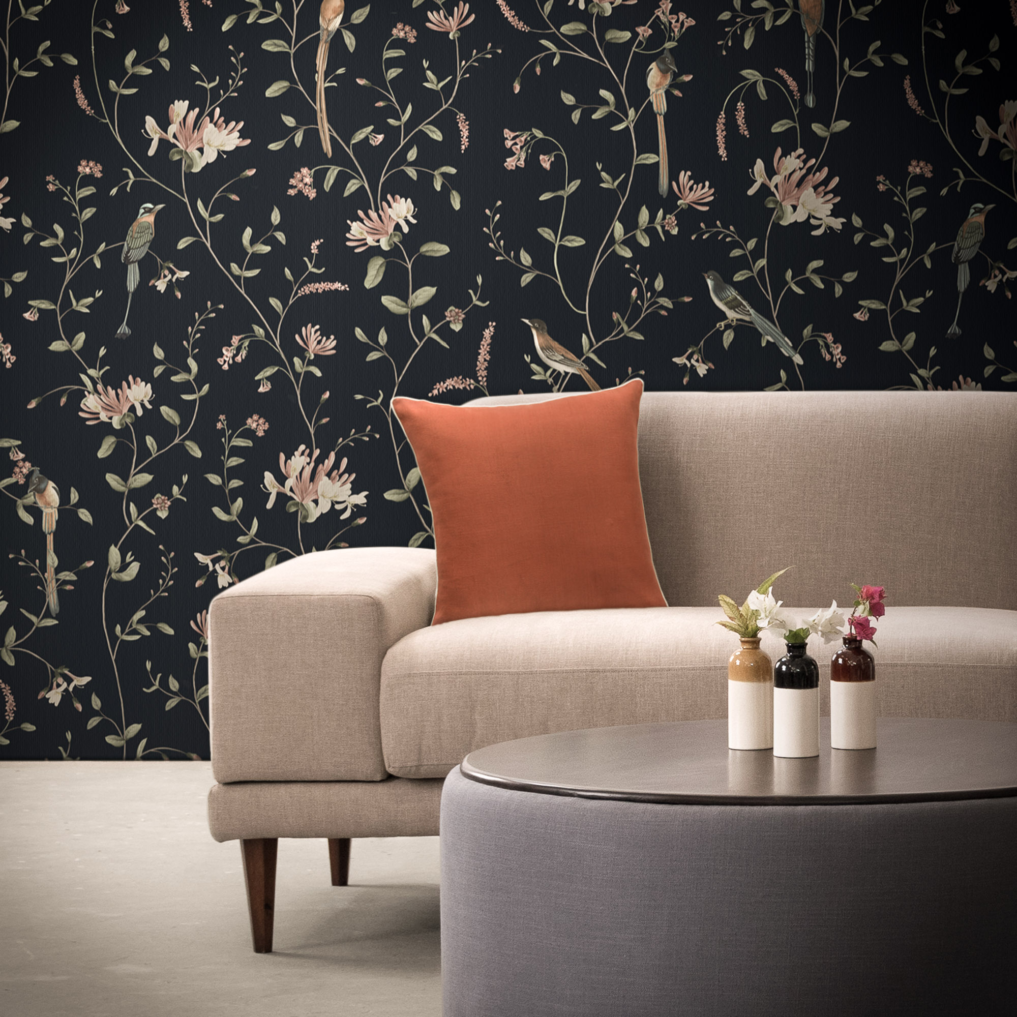 A Persian Garden Moonlit - Studio Couch - HD Wallpaper 