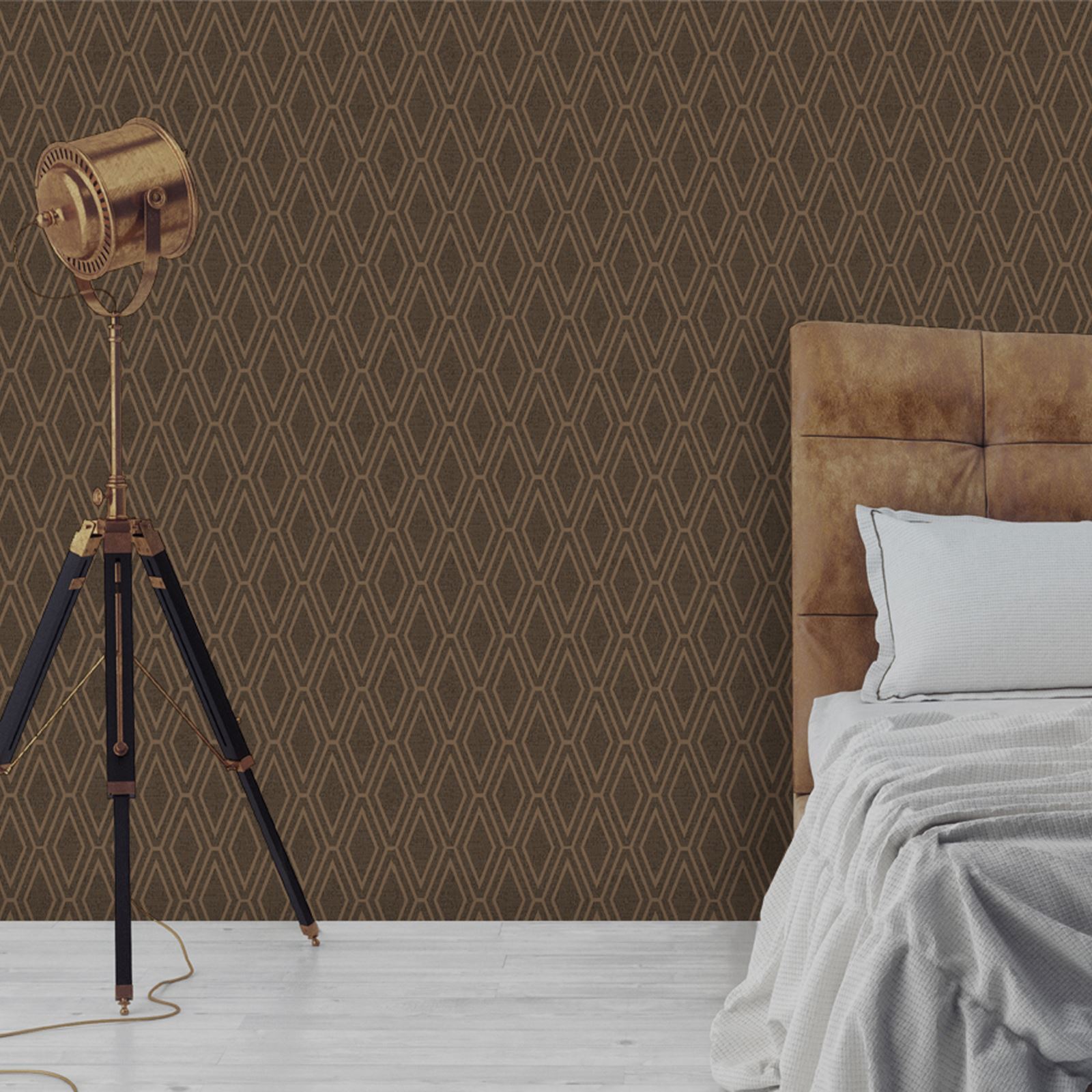 Holden Opulent Diamond Geometric Wallpaper Metallic - Painting - HD Wallpaper 