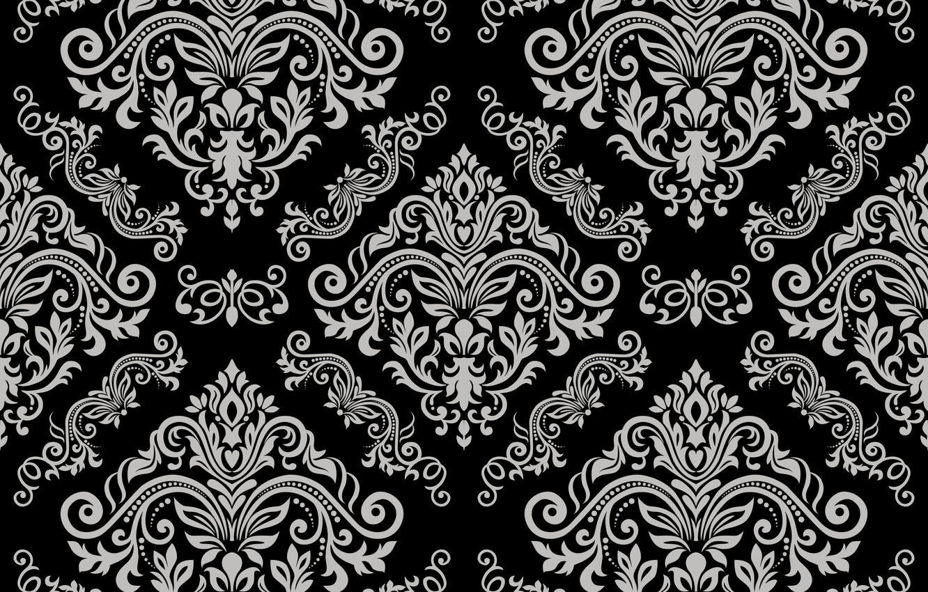 Photo Wallpaper Grey, Vector, Black, Ornament, Vintage, - Vector Graphics - HD Wallpaper 