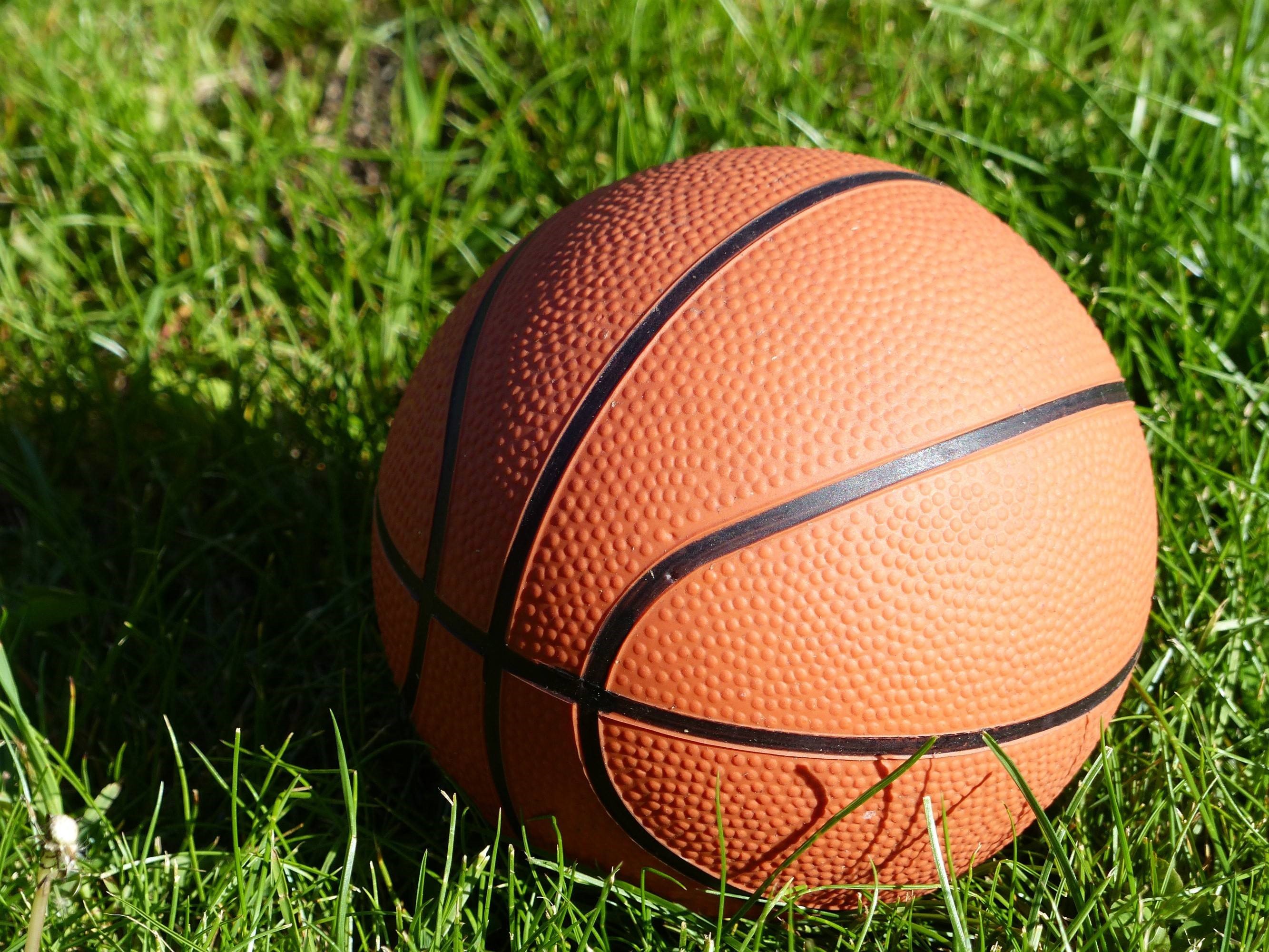Basketball Ball On Grass - HD Wallpaper 