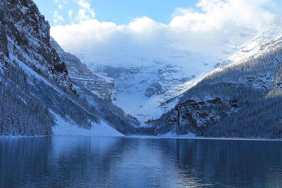 Snow, Mountain, Nature, Panorama, Landscape, Lake Louise, - Lake Louise - HD Wallpaper 