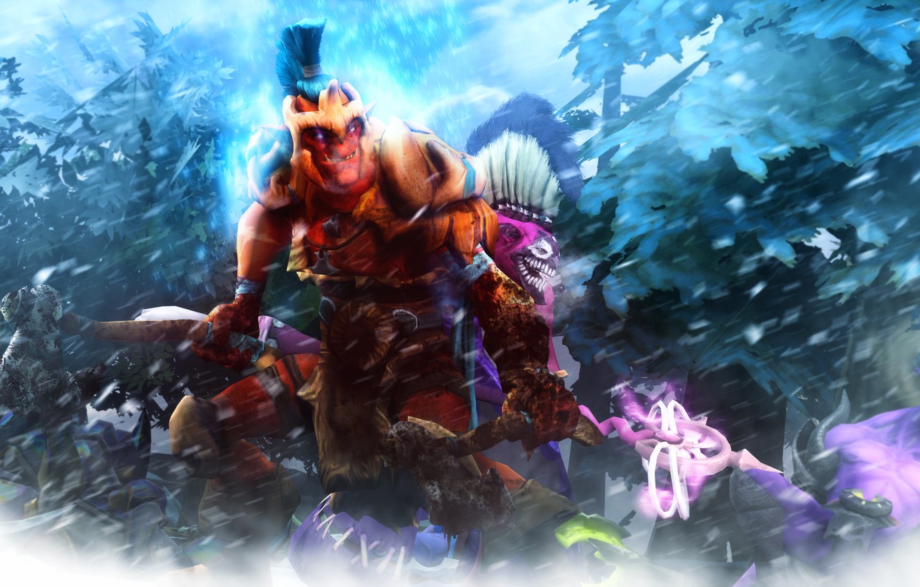 Photo Wallpaper Defense Of The Ancients, Dota 2, Faceless - Dota 2 Wallpaper Troll Warlord - HD Wallpaper 