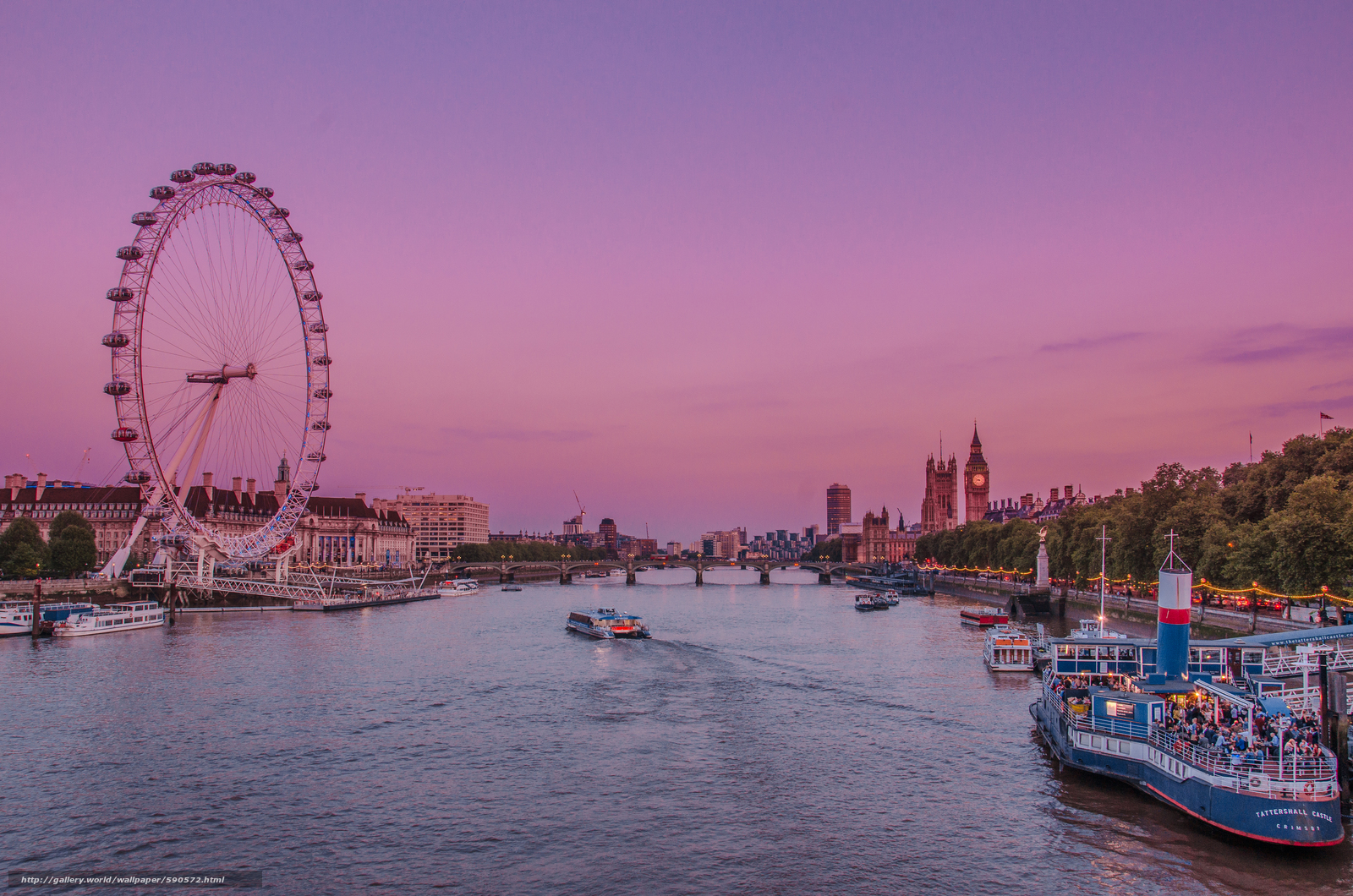 Download Wallpaper London, United Kingdom, City Free - London Eye - HD Wallpaper 
