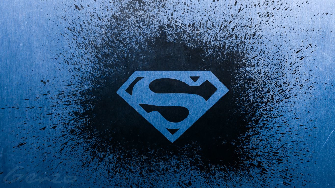 Awesome Superman Logo Free Wallpaper Id - Black And Blue Superman Logo - HD Wallpaper 