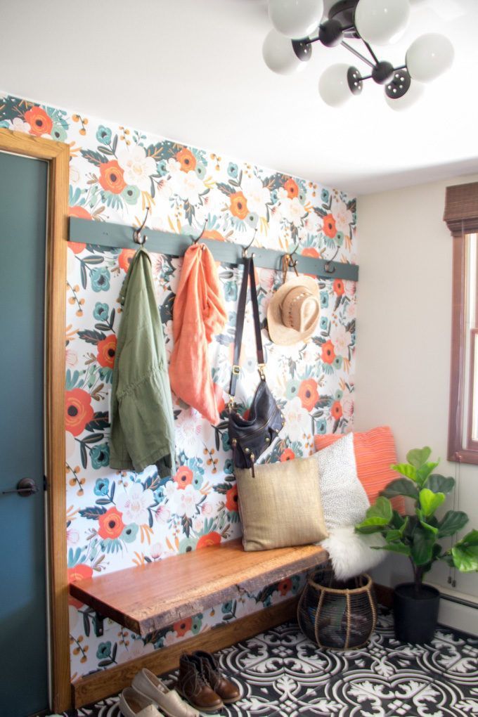 *brightgreendoor* Modern Mudroom Reveal, Mudroom With - Mudroom Wall Paper - HD Wallpaper 