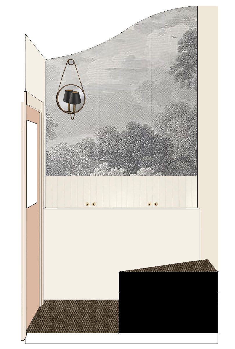 Back Entryway Mockup With Etched Arcadia Wallpaper - Floor - HD Wallpaper 