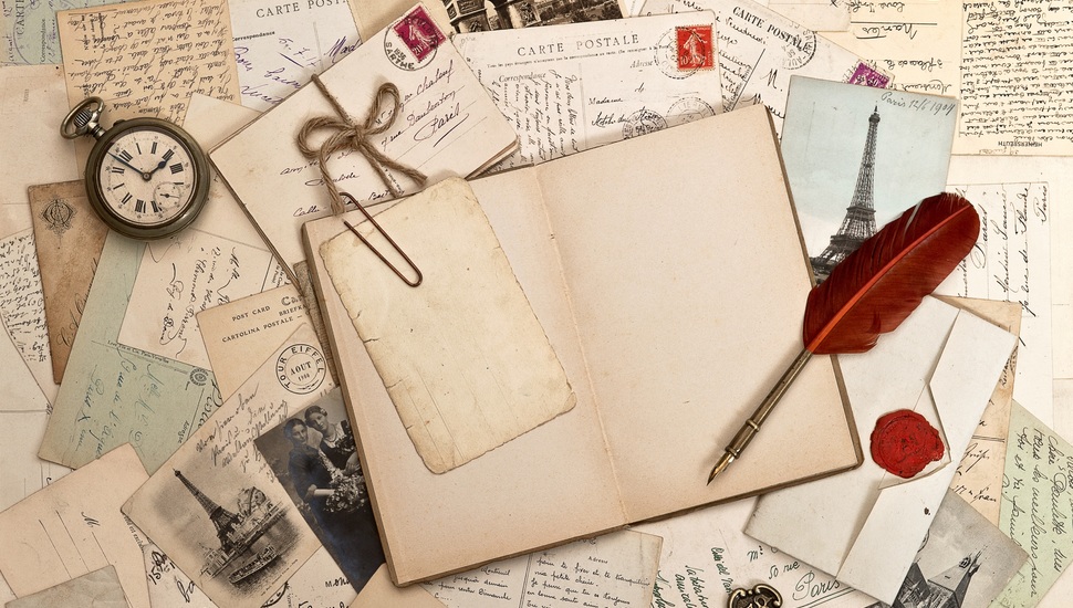 Vintage, Vintage, Letters, Book, Watch, Pen, Retro - Pen And Book Vintage - HD Wallpaper 