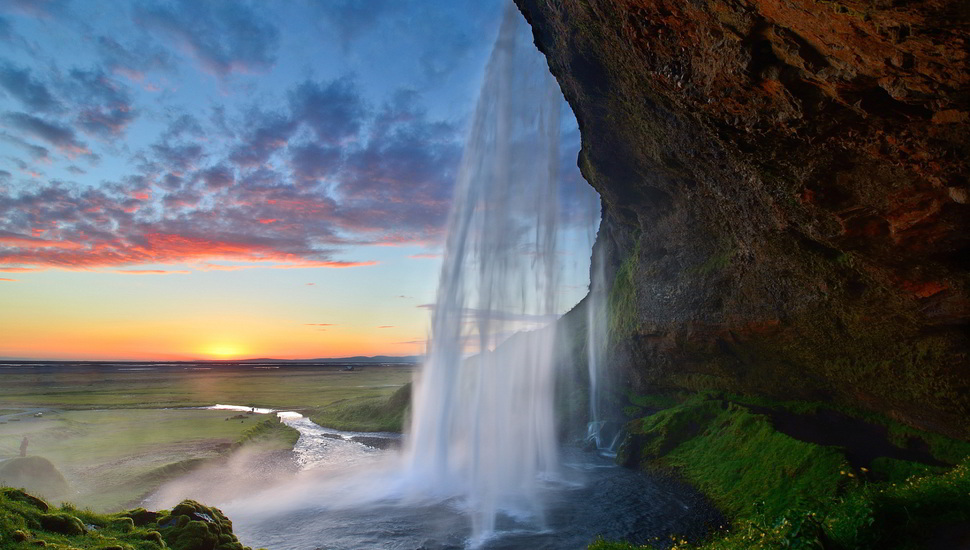 Evening, Seljalandsfoss, Waterfall, Island, Iceland, - Waterfalls Iceland Backgrounds - HD Wallpaper 