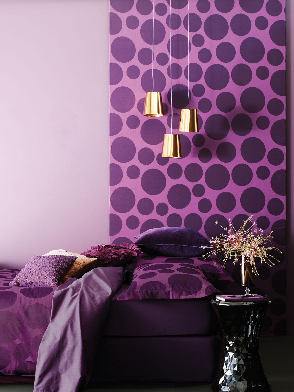 Cute Wallpaper For Walls - Purple Bedroom Wallpaper Designs - HD Wallpaper 
